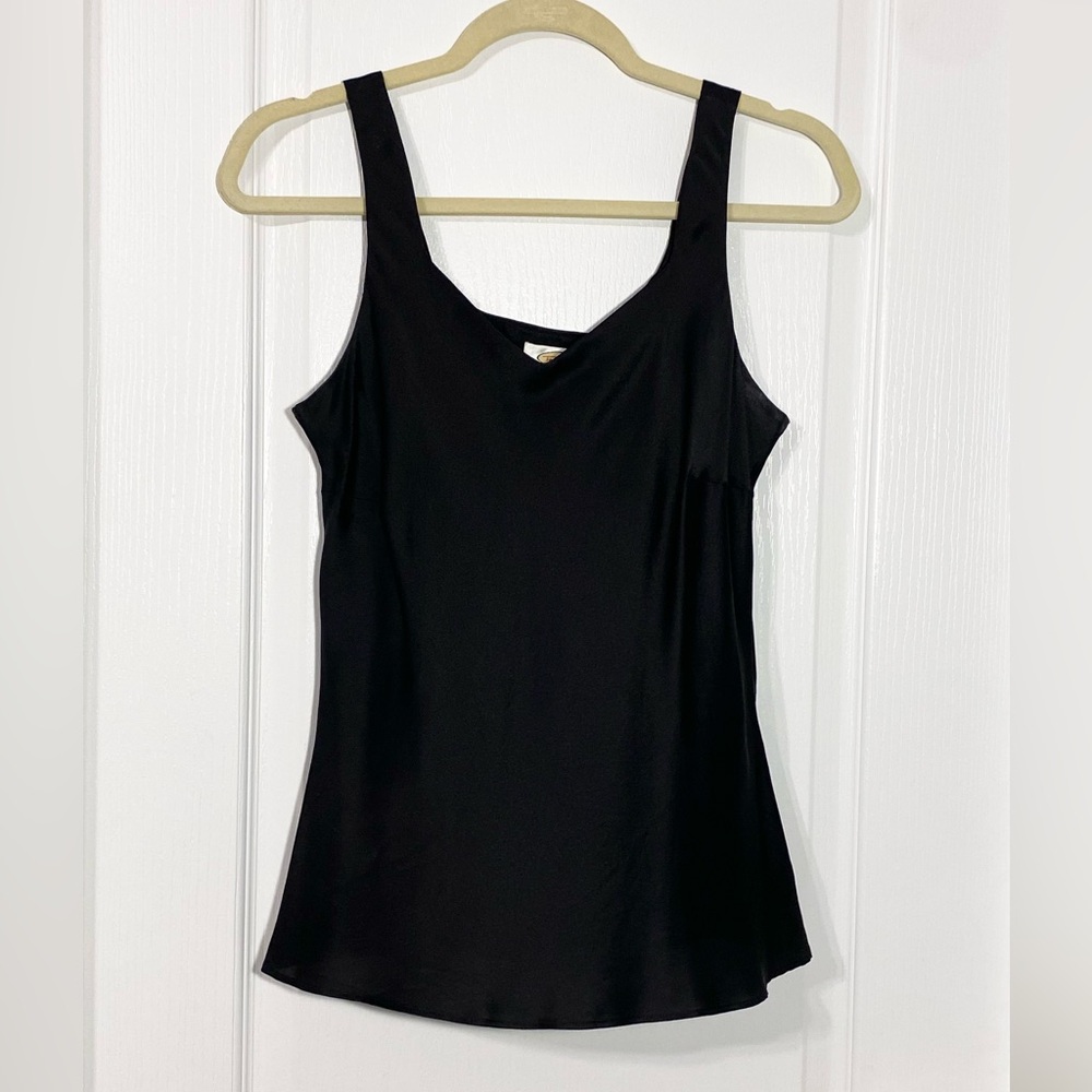VTG 90s Talbots SILK Classic Camisole Black Size 10